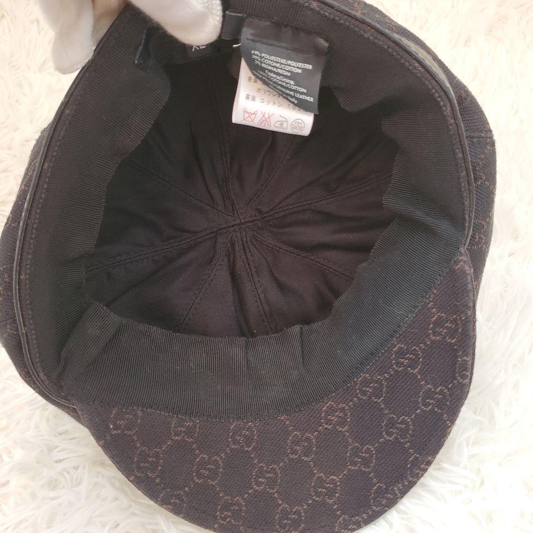 ⭐大きいサイズ美品⭐GUCCI gg キャスケット ダークブラウン