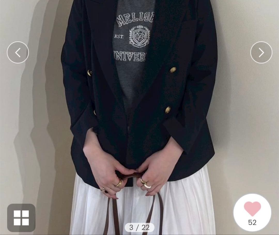 mila owen 金釦ダブルブレストブレザー NVY