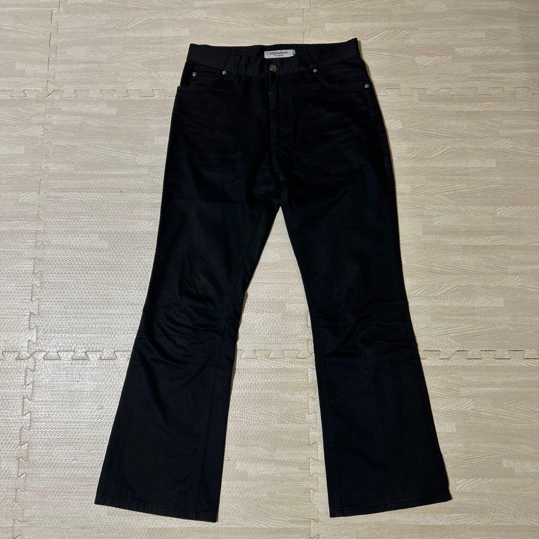 イヴサンローランリヴゴーシュ　フレアチノパンツ　46 BLACK