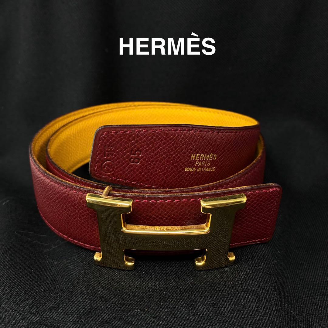 美品　 エルメス コンスタンス レザー ベルト レディース リバーシブル