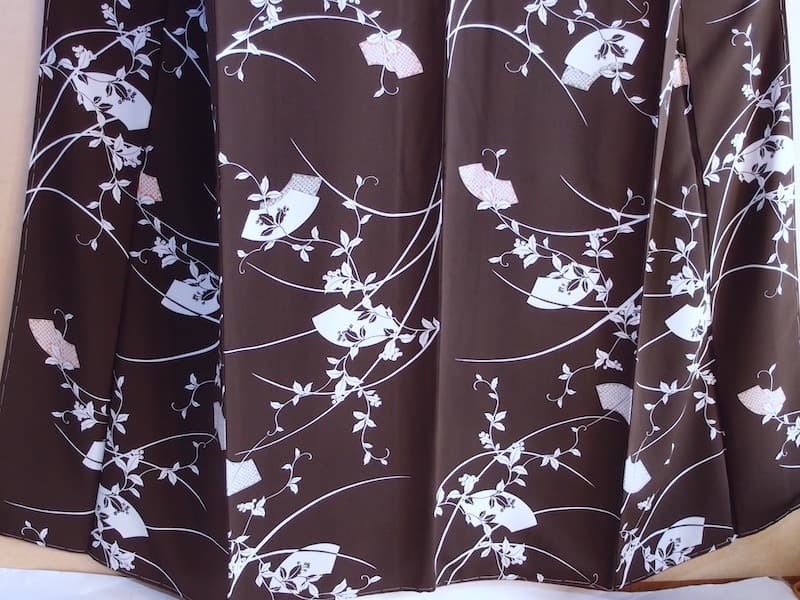 未使用　染め小紋（流れるような蔓葉文）裄68 正絹美品