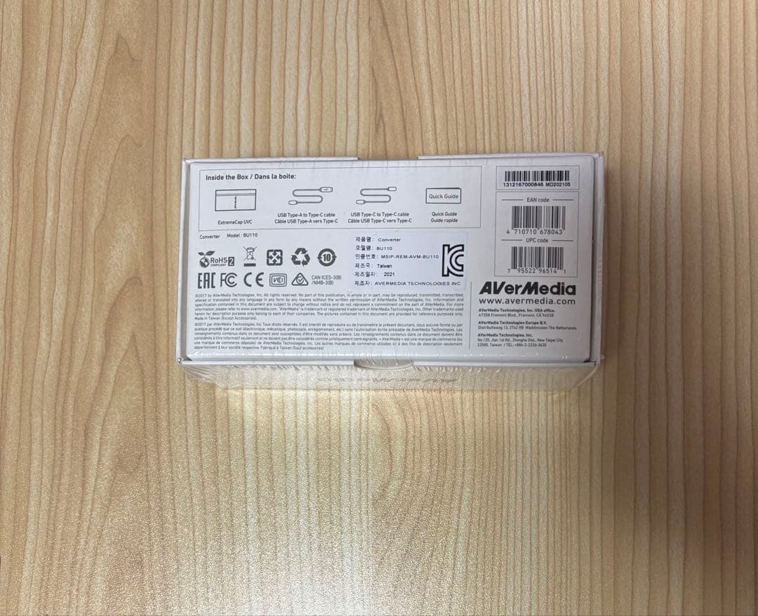 AVerMedia ExtremeCap UVC BU110 キャプチャデバイス