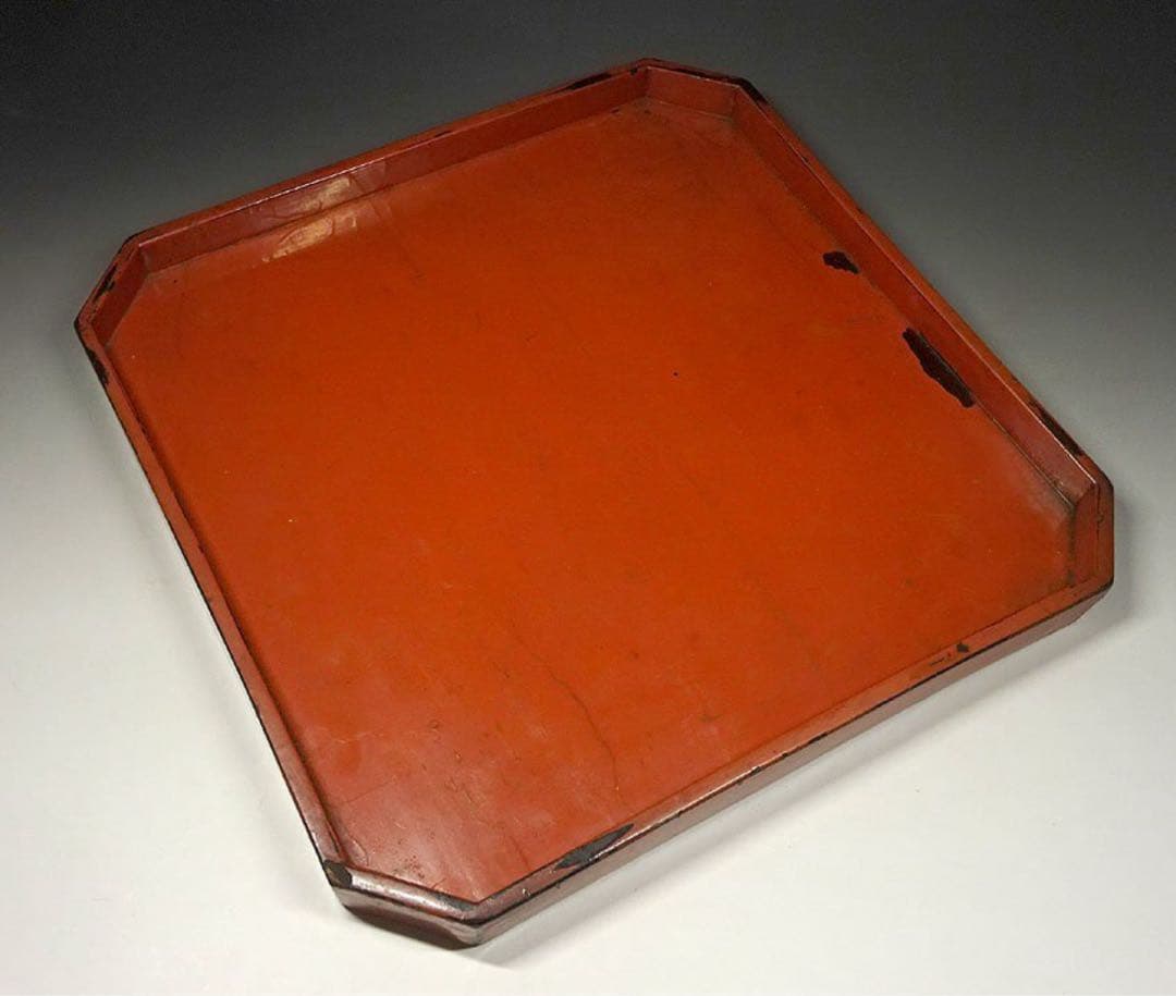 室町〜安土桃山時代 根来 漆器盆 折敷 寺院什器 仏教美術 仏像 古美術 骨董