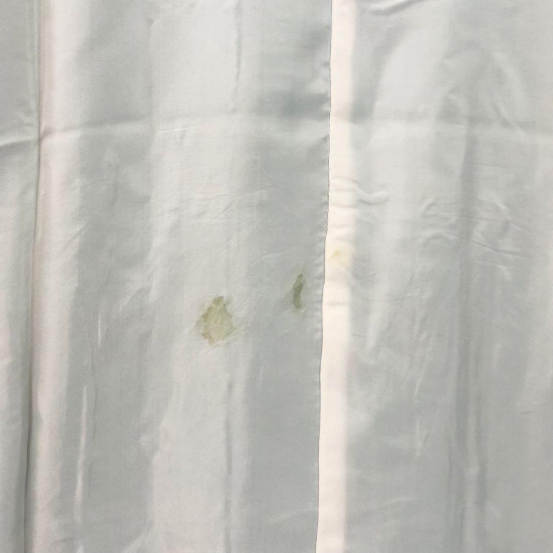 MK-1602 長襦袢 振袖 文箱柄 ターコイズブルー 半衿付