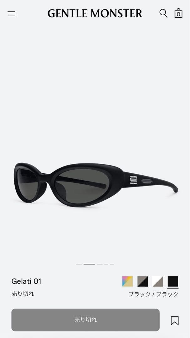 ジェントルモンスター Gelati 01 サングラス Black ブラック 黒