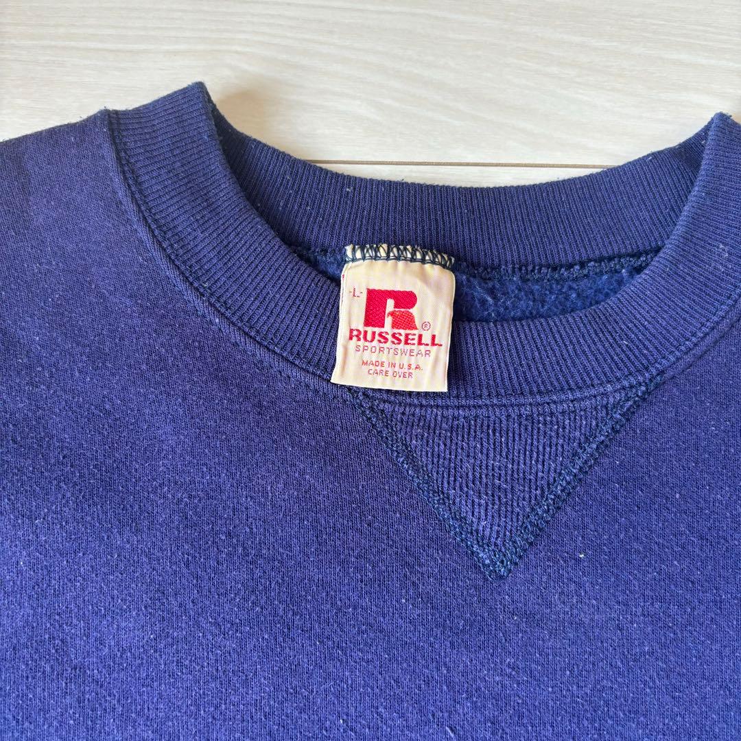 70‘s80’s RUSSELL USA製 L ナス紺