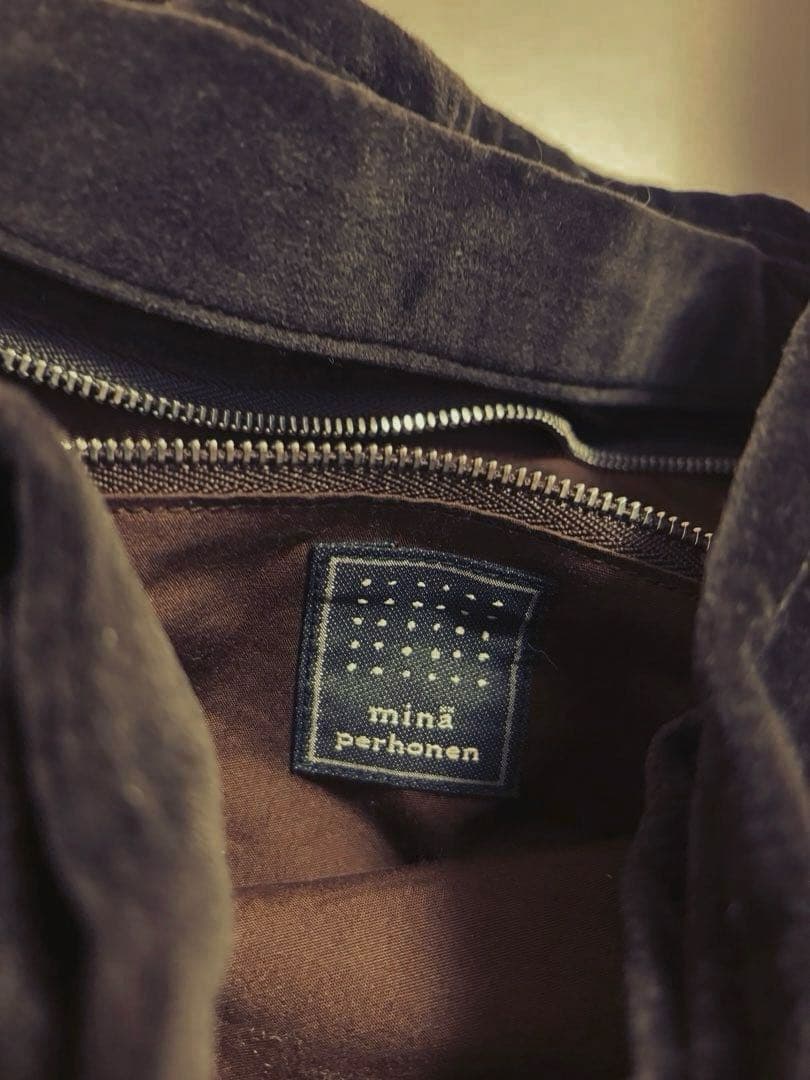 ミナペルホネン chum ベルベット ショルダーバッグ 大　 ⭐️希少品 美品