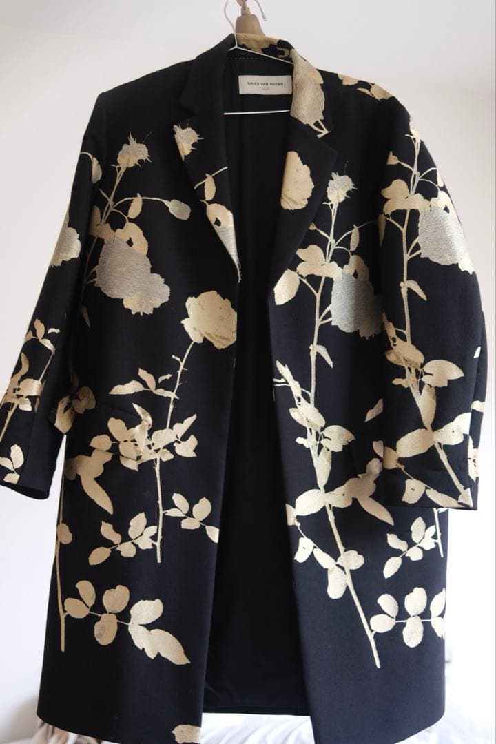 dries van noten ジャガード刺繍チェスターコート