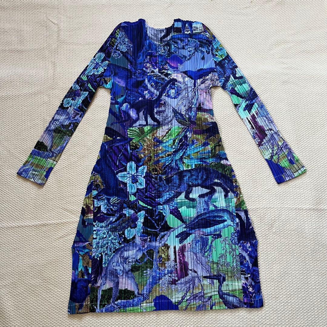 PLEATSPLEASE イッセイミヤケ チュニック　ブルー　3