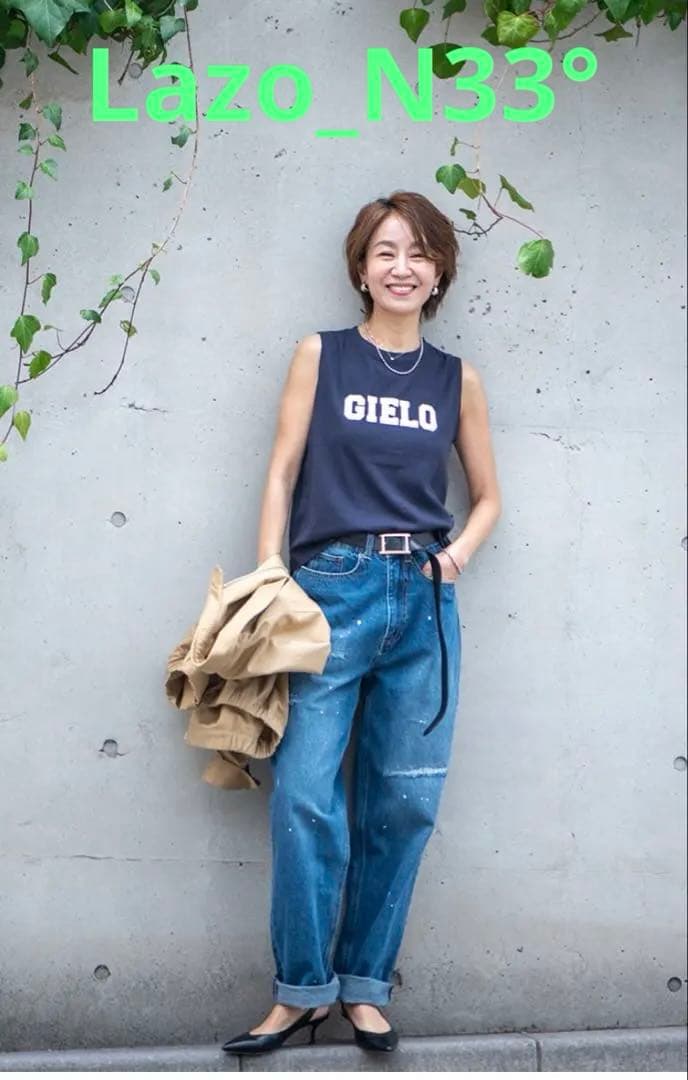 新品未使用　Lazo_N33° ロングベルト　ゴールド×ブラック