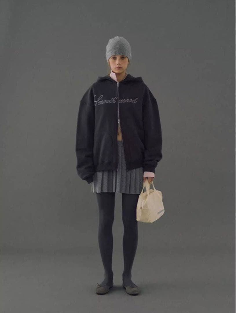 Smoothmood / ダークグレーオーバーサイズパーカー