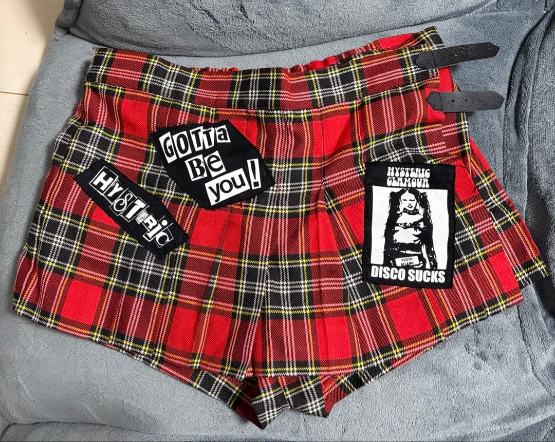 ヒステリックグラマーチェック柄ショートプリーツスカート