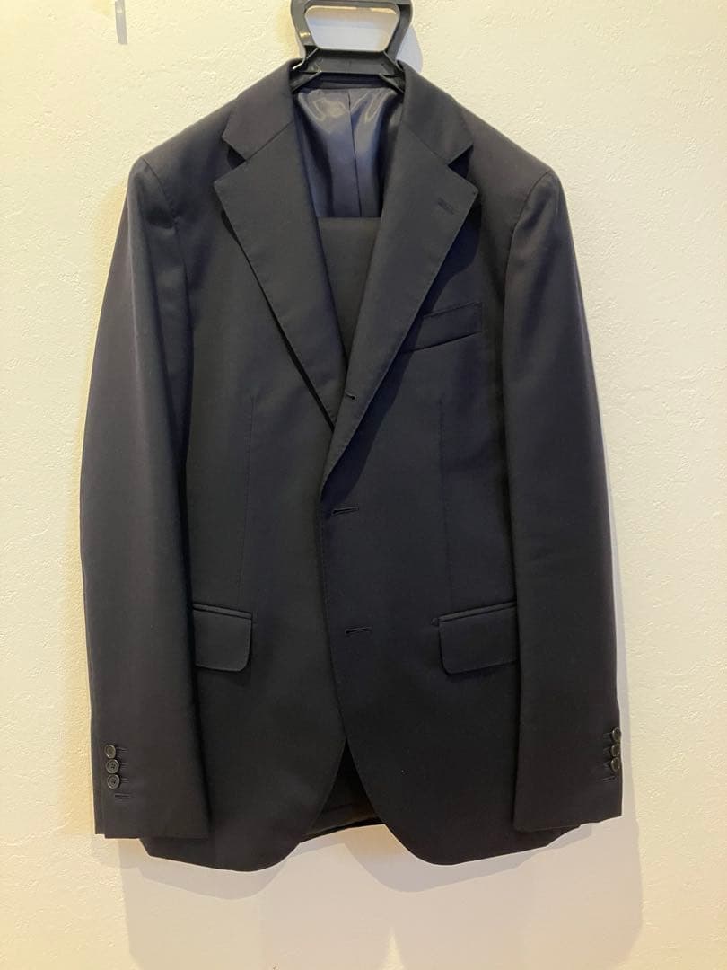 超美品！EDIFICE ダークネイビー2Bスリムスーツ 46