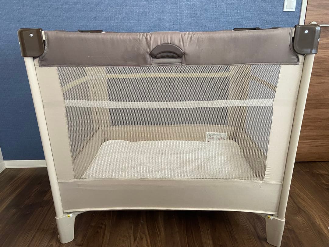 敷布団付き★Aprica折り畳みミニベビーベッド ココネルエアーココアブラウン