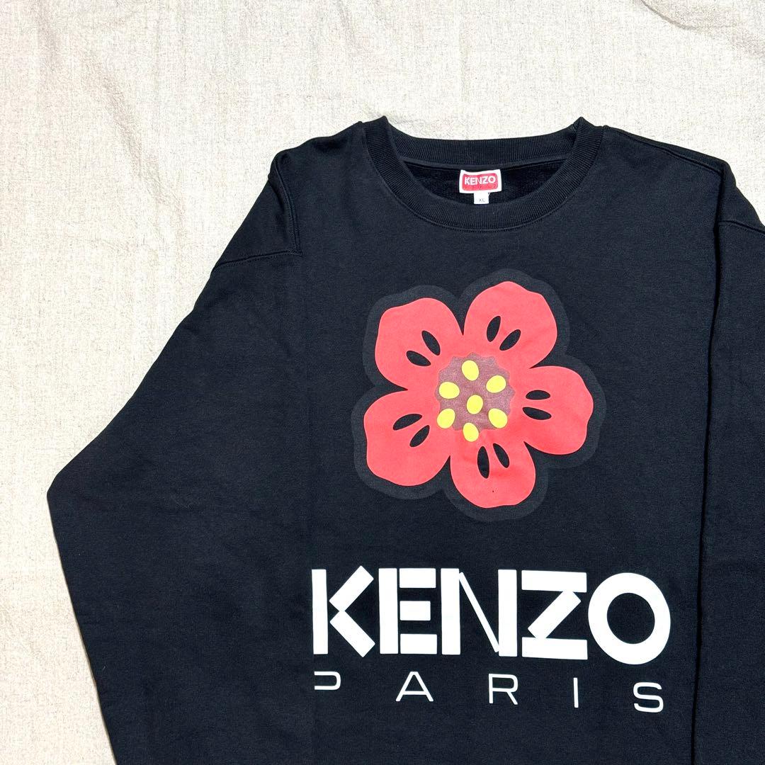 美品 KENZO XL BOKE FLOWER スウェット ブラック プリント