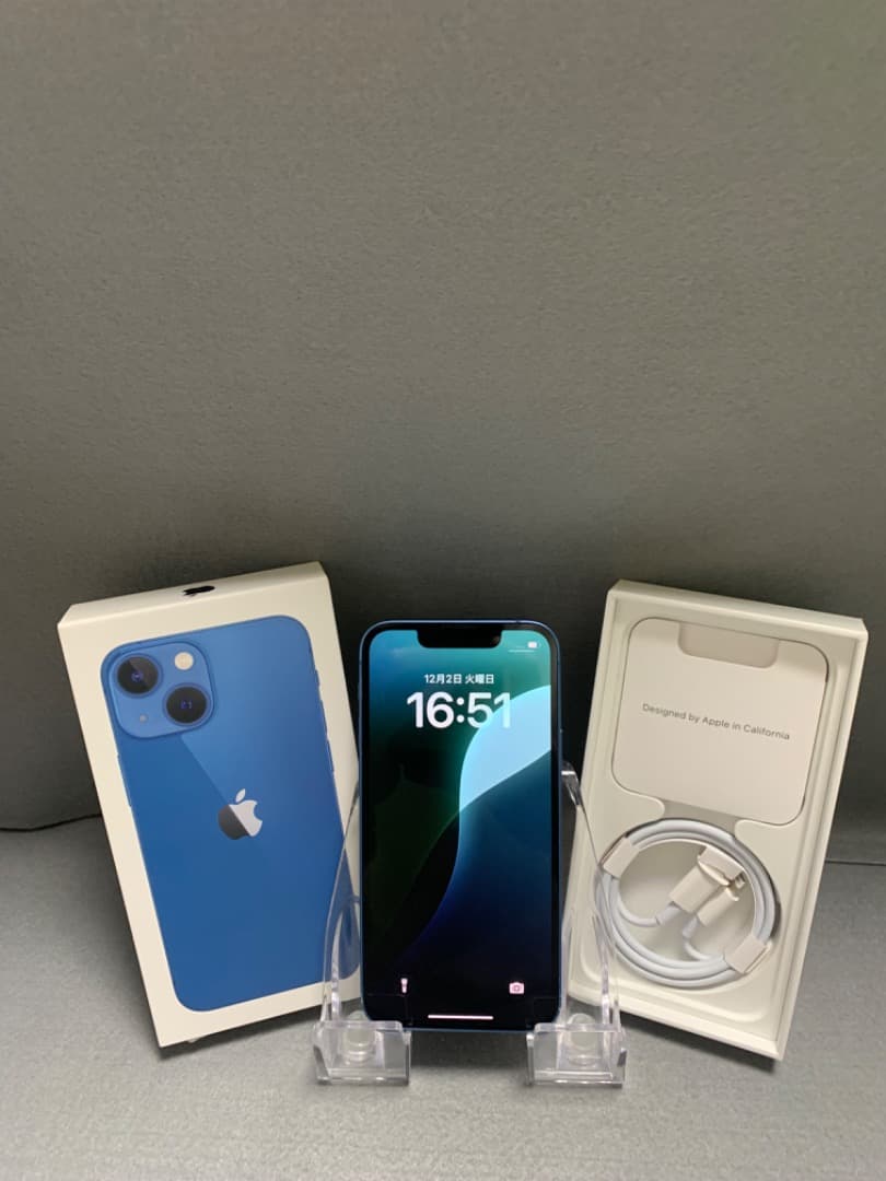 美品 国内版 SIMフリー iPhone13 mini 512GB ブルー色