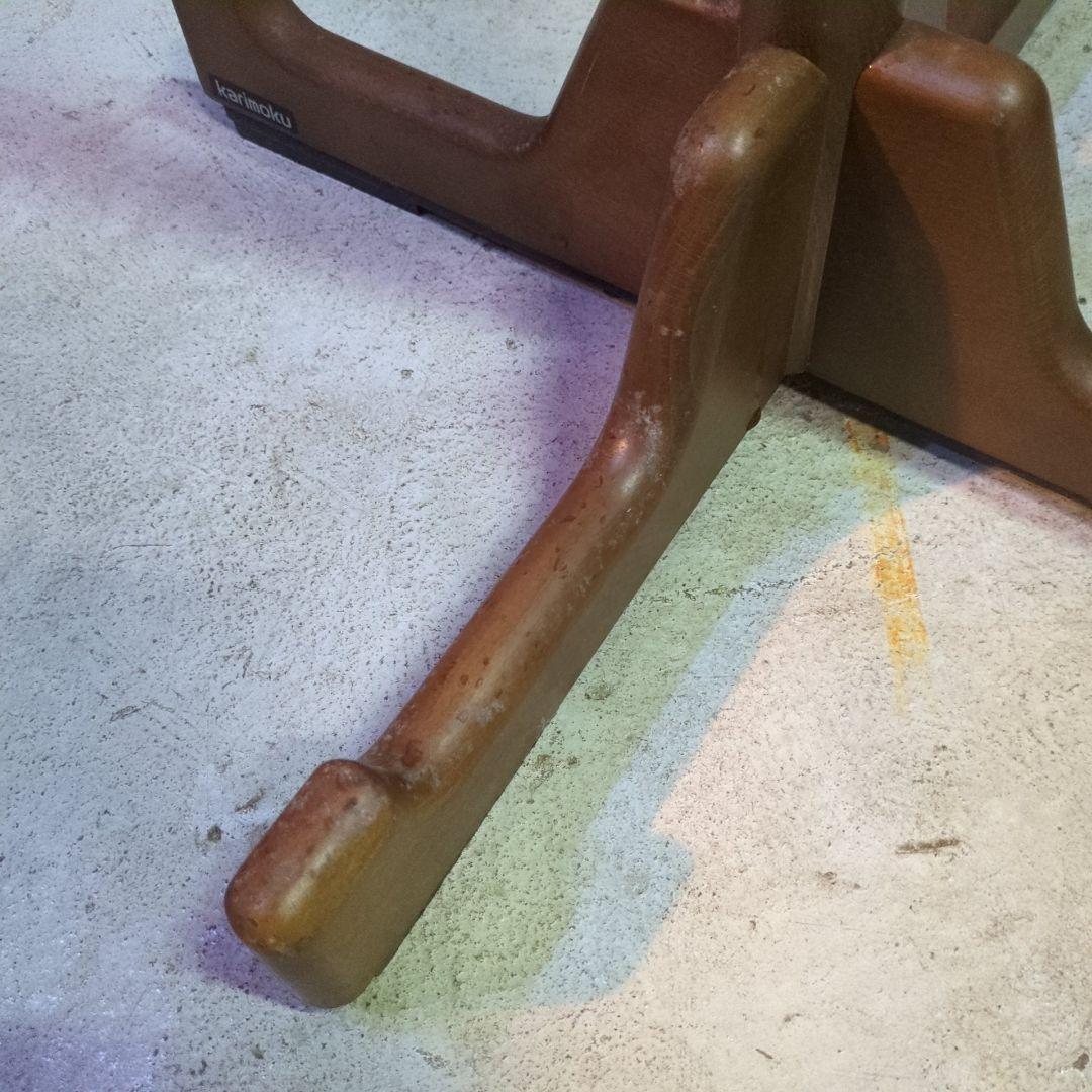 オールドカリモク 木製コートハンガー ボール型フック付き ブラウン×ゴールド