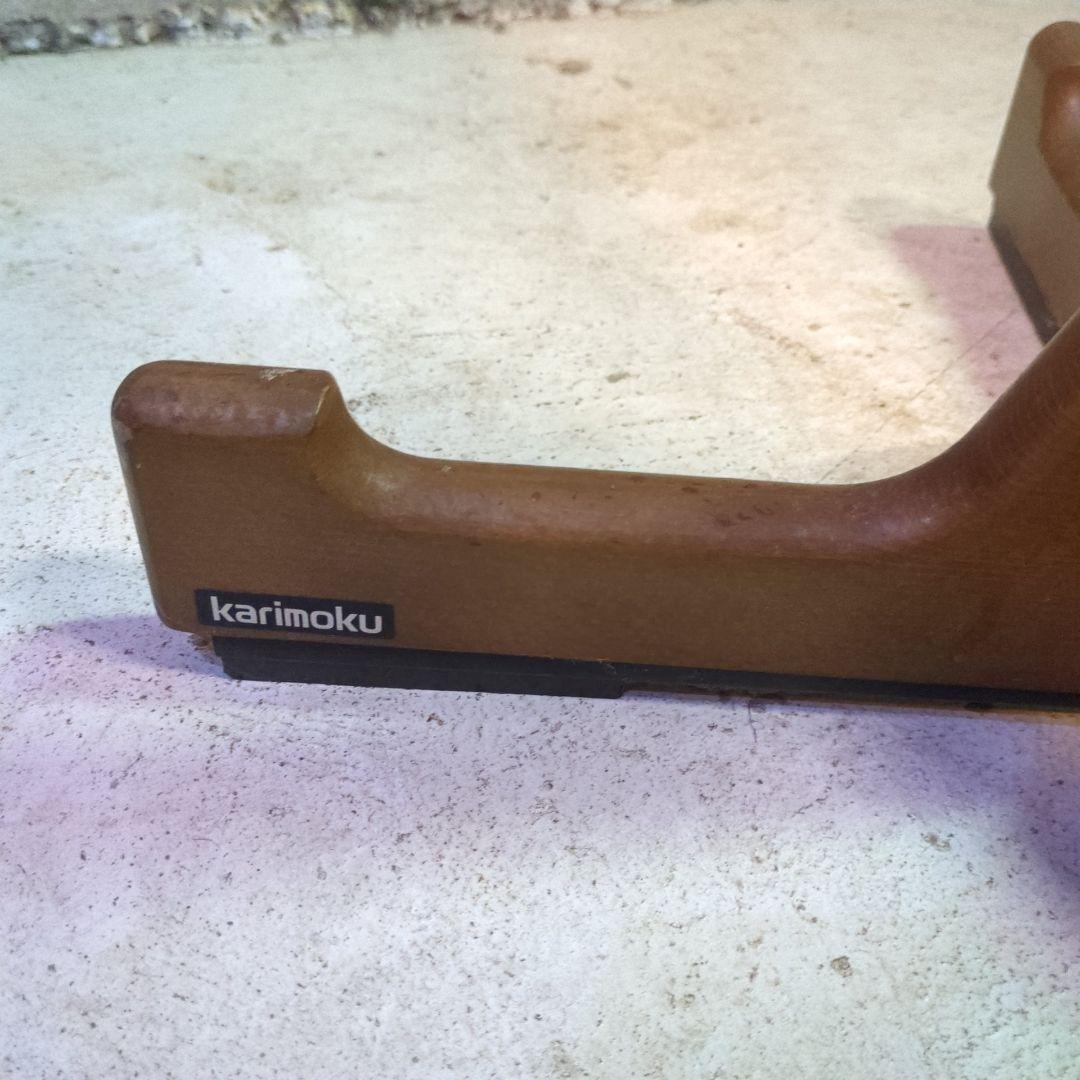 オールドカリモク 木製コートハンガー ボール型フック付き ブラウン×ゴールド