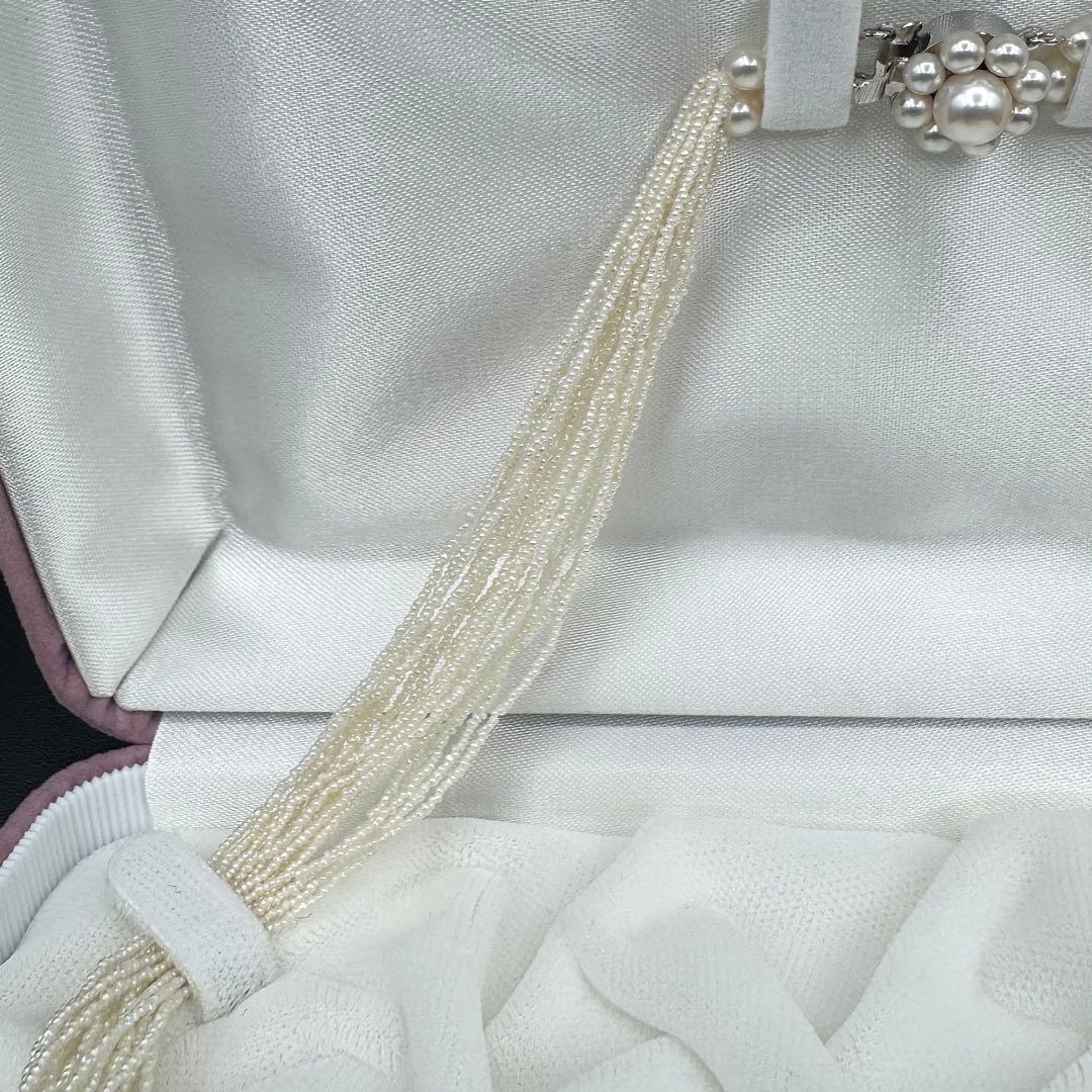 田崎真珠 砂ケシ アコヤ パールネックレス K14WG 20連 47.5㎝