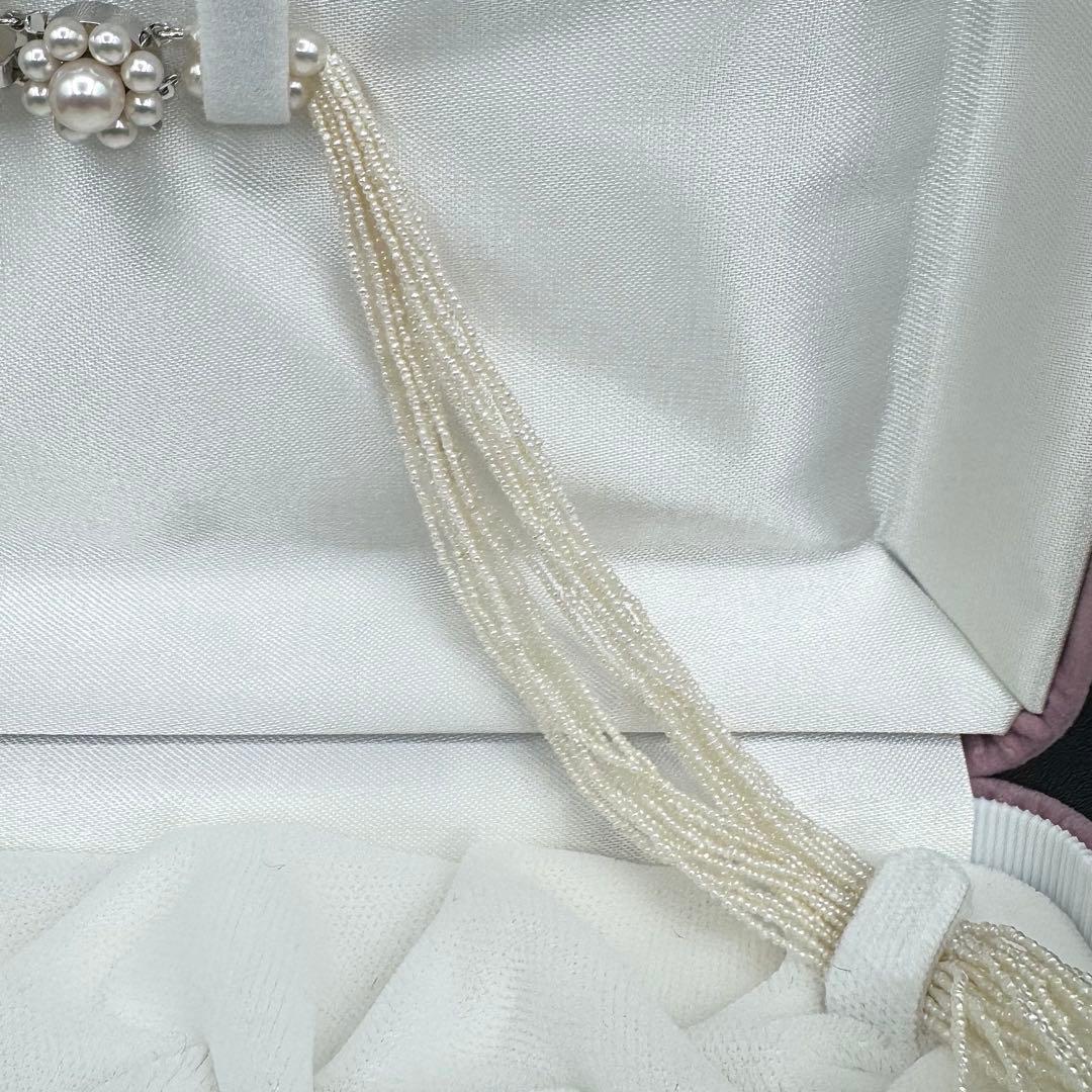 田崎真珠 砂ケシ アコヤ パールネックレス K14WG 20連 47.5㎝