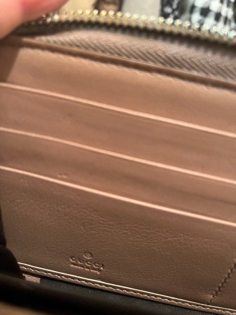 ⭐️超激レア 美品　グッチ　ジッピーウォレット　シマレザー　リボン　ピンク系