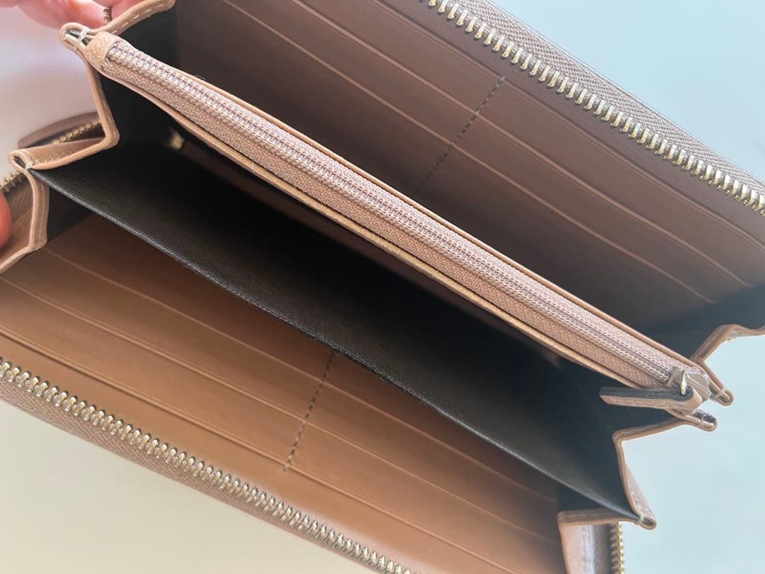 ⭐️超激レア 美品　グッチ　ジッピーウォレット　シマレザー　リボン　ピンク系