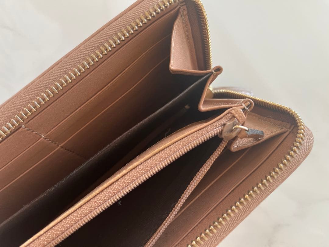 ⭐️超激レア 美品　グッチ　ジッピーウォレット　シマレザー　リボン　ピンク系