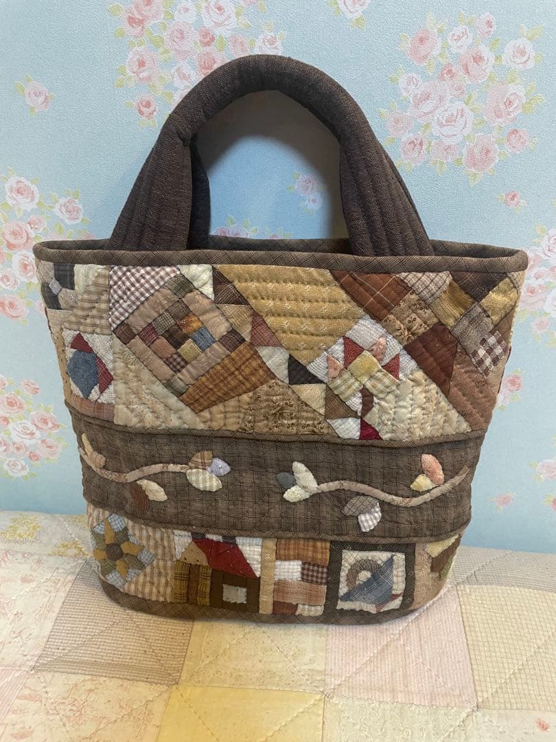 ハンドメイドパッチワークバッグ