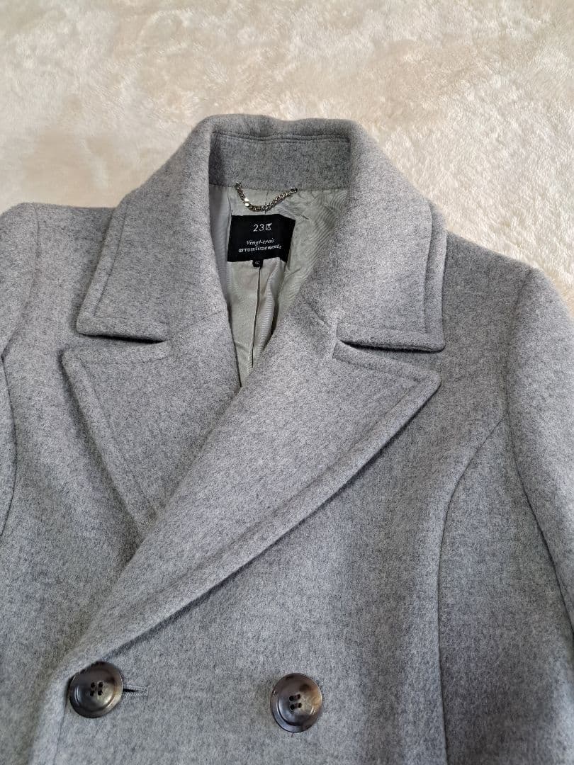 23区 ピーコート ウール100% グレー 40 ダブル 美品