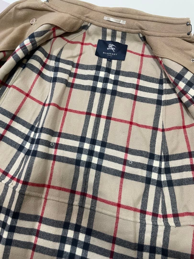 バーバリーロンドン ポンチョ ダッフル コート FREE メガチェック
