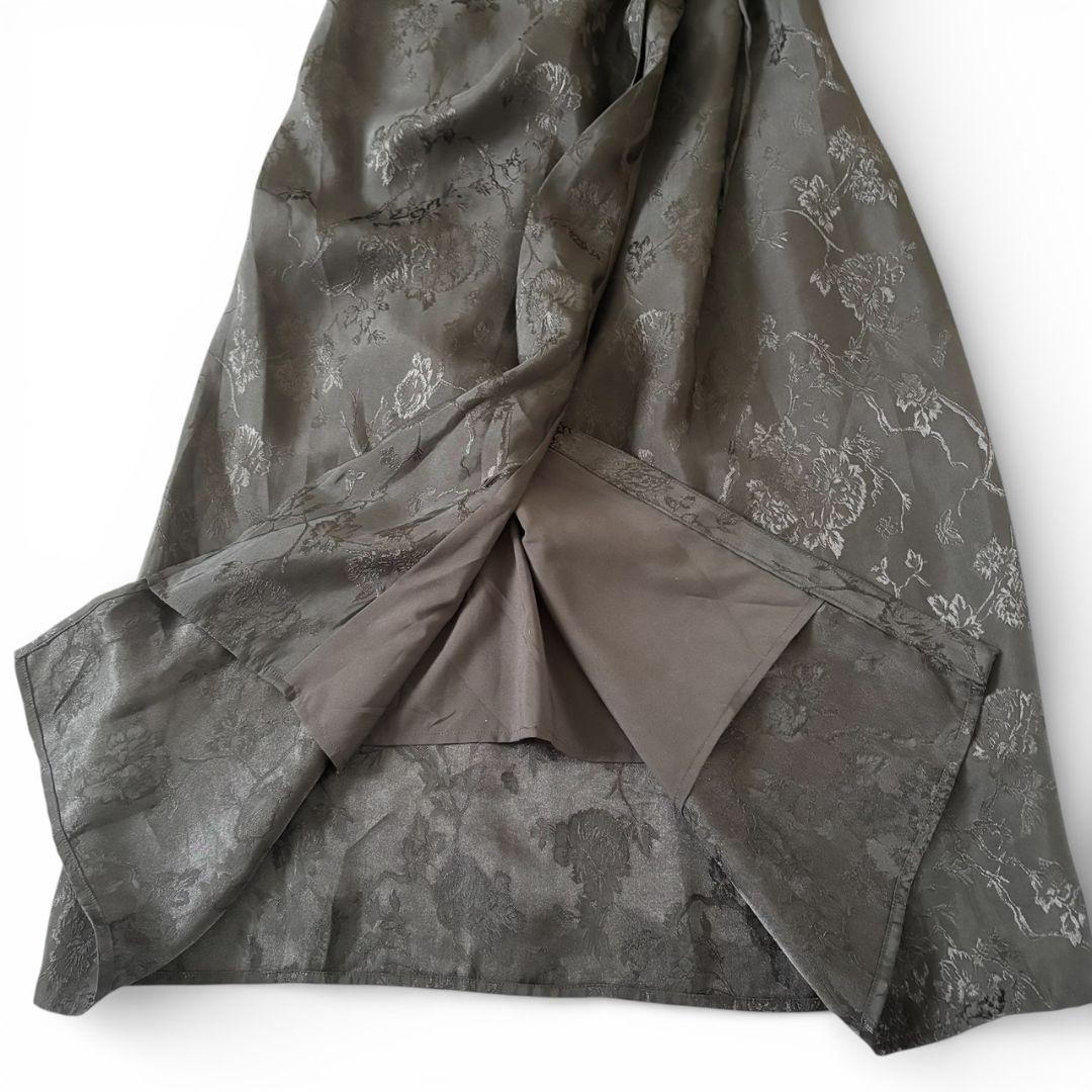 週末限定セール中！ 美品 Ameri サテンジャガード フラワーワンピース