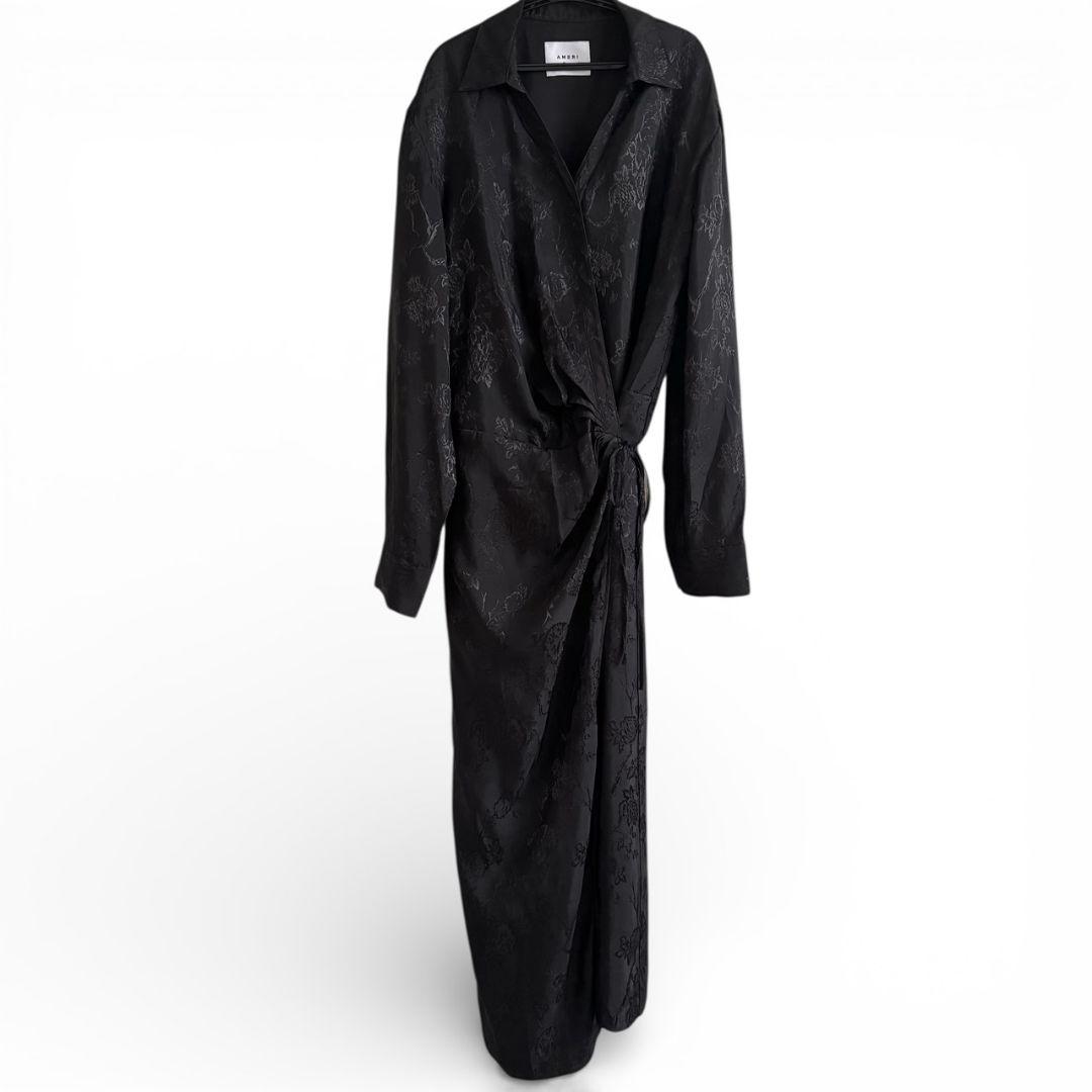 週末限定セール中！ 美品 Ameri サテンジャガード フラワーワンピース