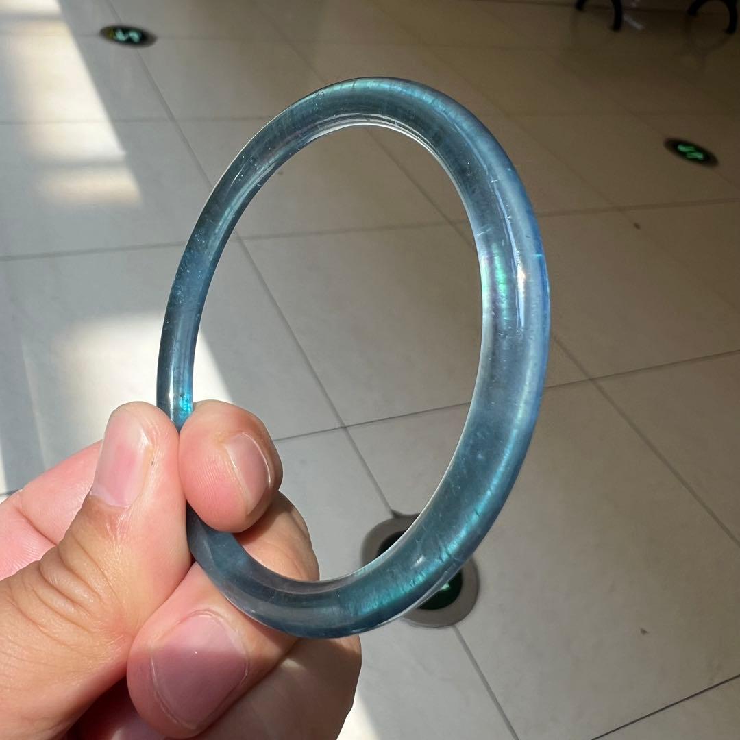 ⭐︎【天然】アクアマリン バングル 60mm