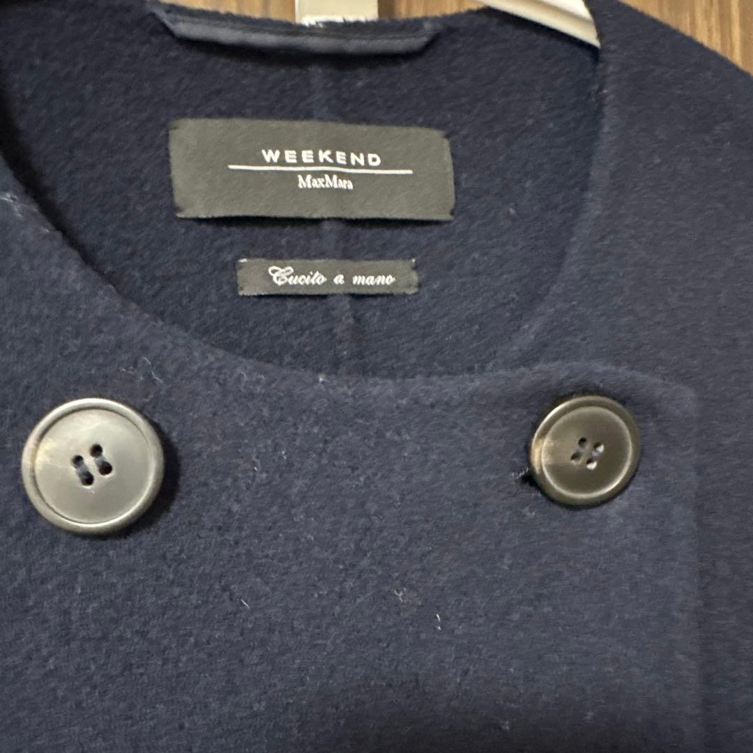 Weekend Max Maraヴァージンウール ダブルフェイス ジレ ネイビー