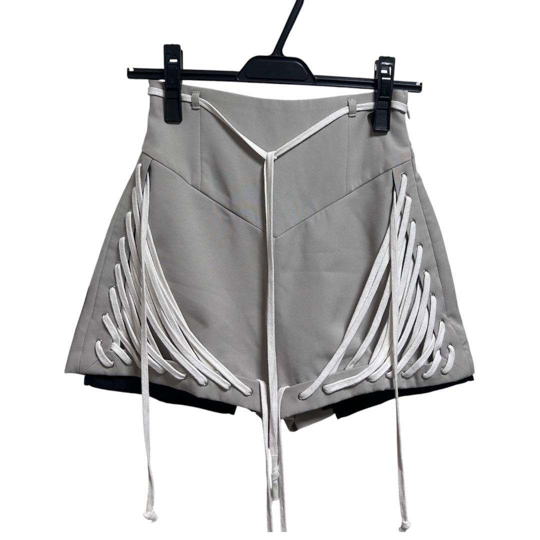 パンツ theredthread S lace up shorts gray S