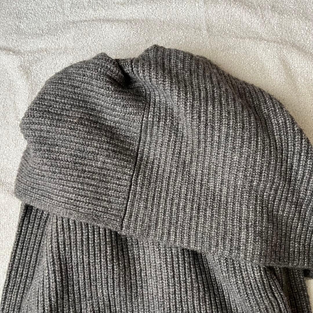 【美品】ETRE TOKYO アシメトリーストールニットカーディガン グレー