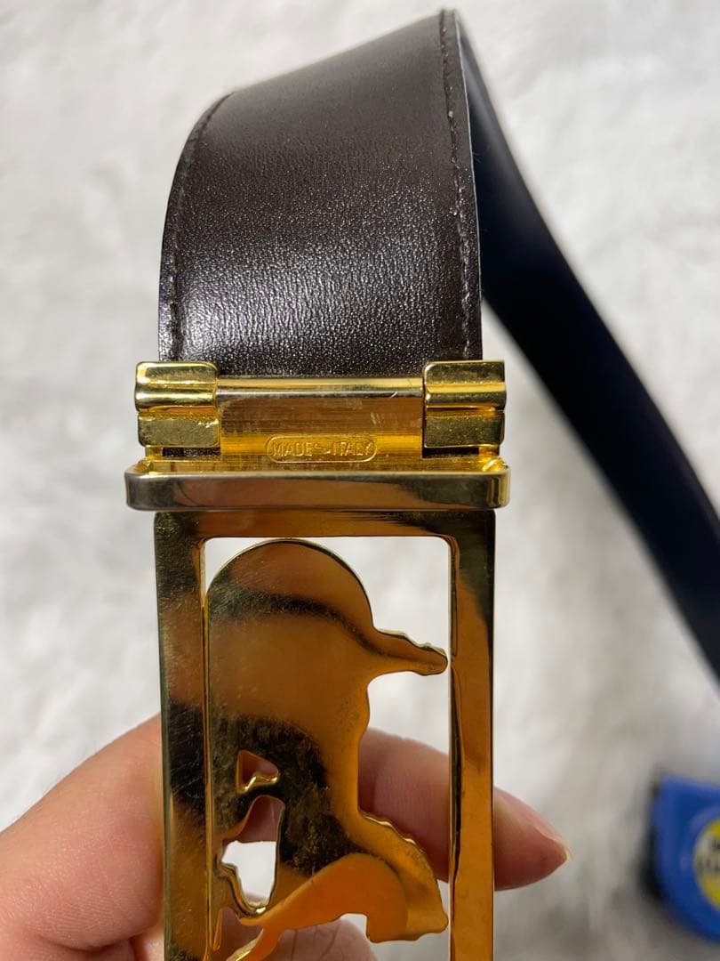 CELINE セリーヌ 馬車バックル 本革　レザーベルト ブラック ゴールド