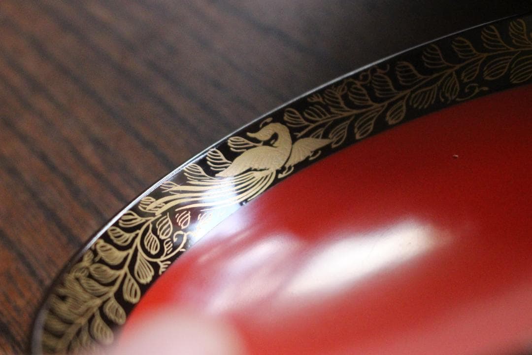 時代逸品！上質朱漆に極上菊桐唐草蒔絵の映えるお椀2点（検輪島塗京塗高台寺蒔絵