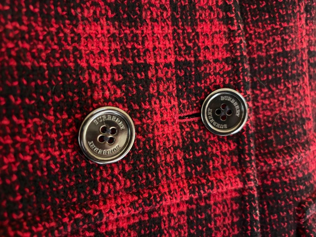 バーバリー ロンドン BURBERRY ウール ツイード チェック総柄 コート