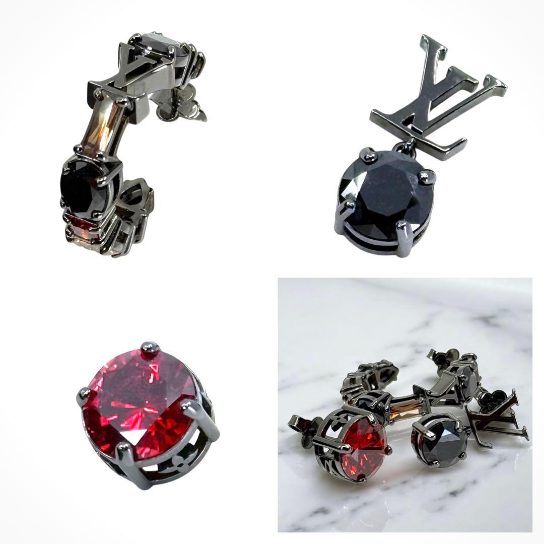 【美品☆現行】ヴィトン　Vシグネチャー ストラス 　ピアス　3点セット　LV