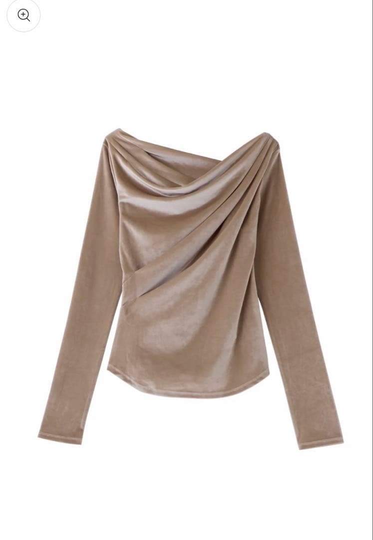 poláura グロッシーベロアドレープトップス