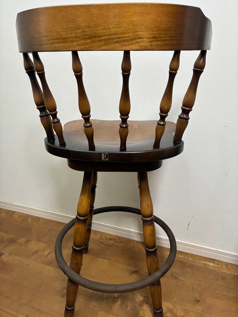 飛騨産業　キツツキマーク ハイチェア　カウンターチェア 回転椅子②