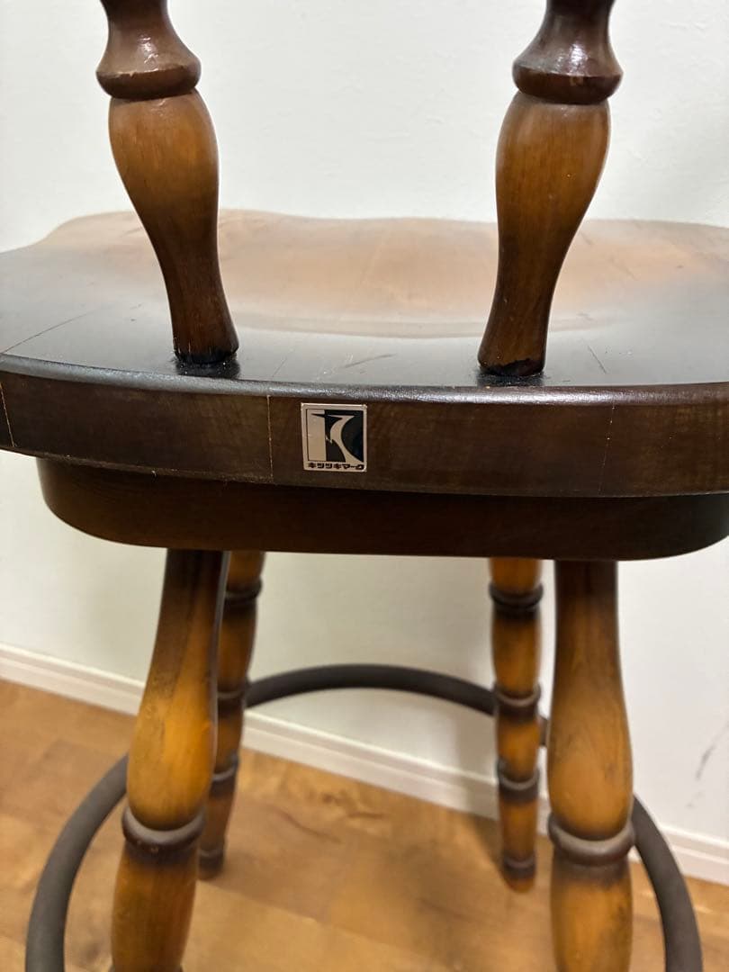 飛騨産業　キツツキマーク ハイチェア　カウンターチェア 回転椅子②