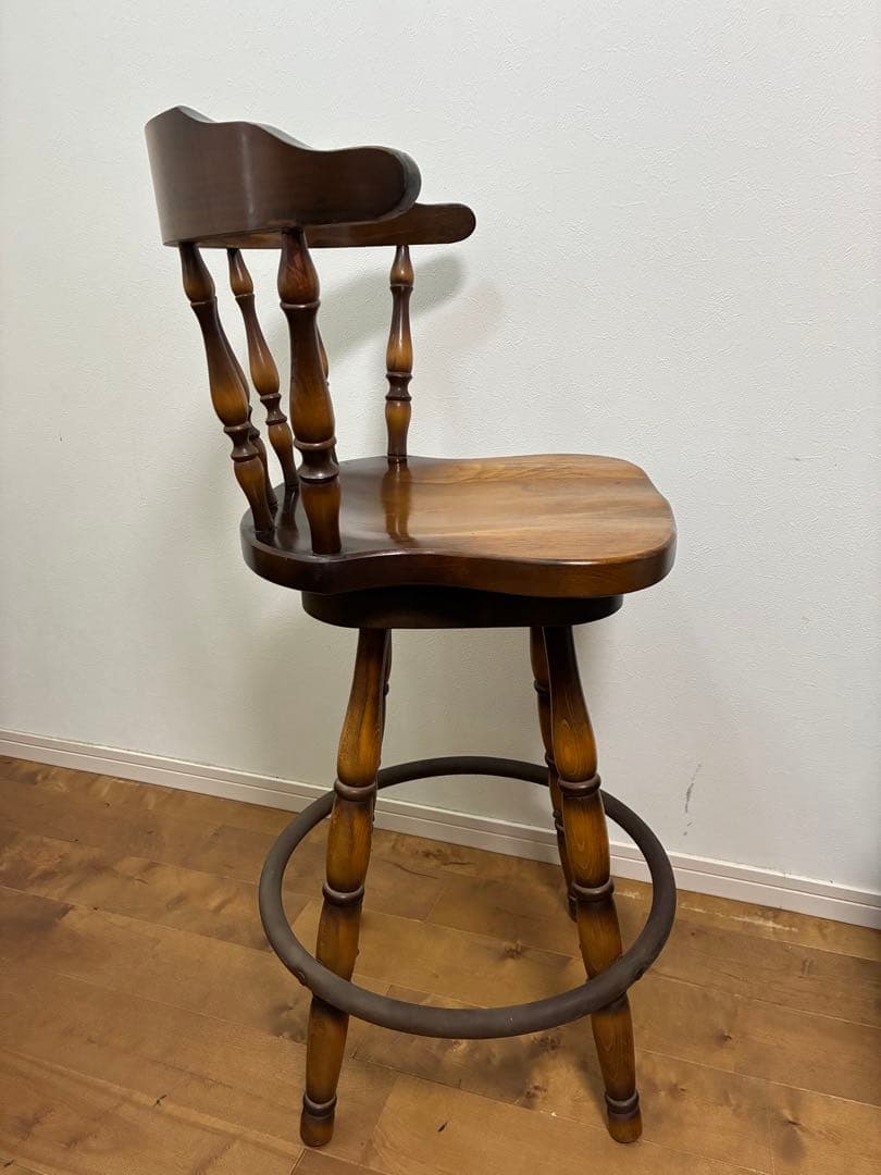 飛騨産業　キツツキマーク ハイチェア　カウンターチェア 回転椅子②