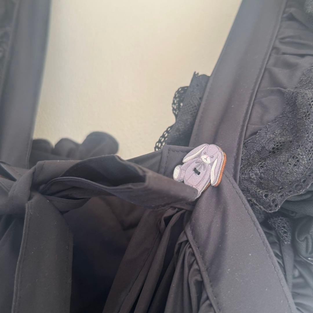 MOMOKOHOUSE モモコハウス　ハートフリルエプロン　ミドル丈