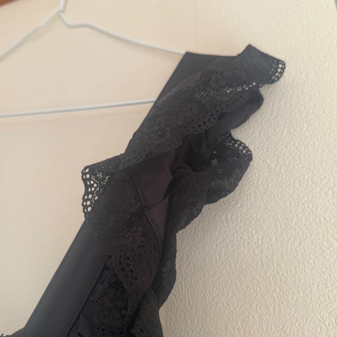 MOMOKOHOUSE モモコハウス　ハートフリルエプロン　ミドル丈