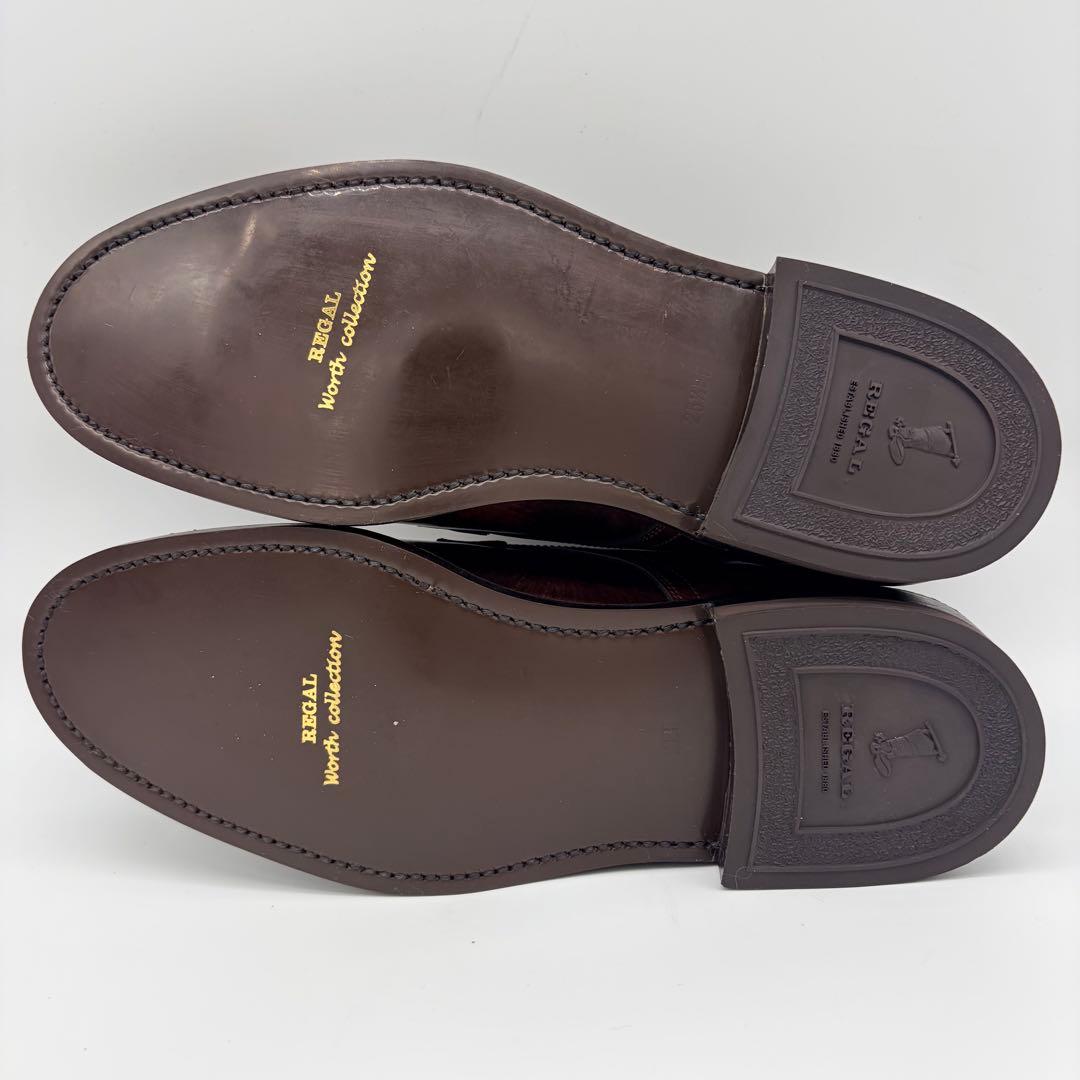 【未使用】REGAL プレーントゥ 25.5cm パティーヌ仕上げ 外羽根 革靴