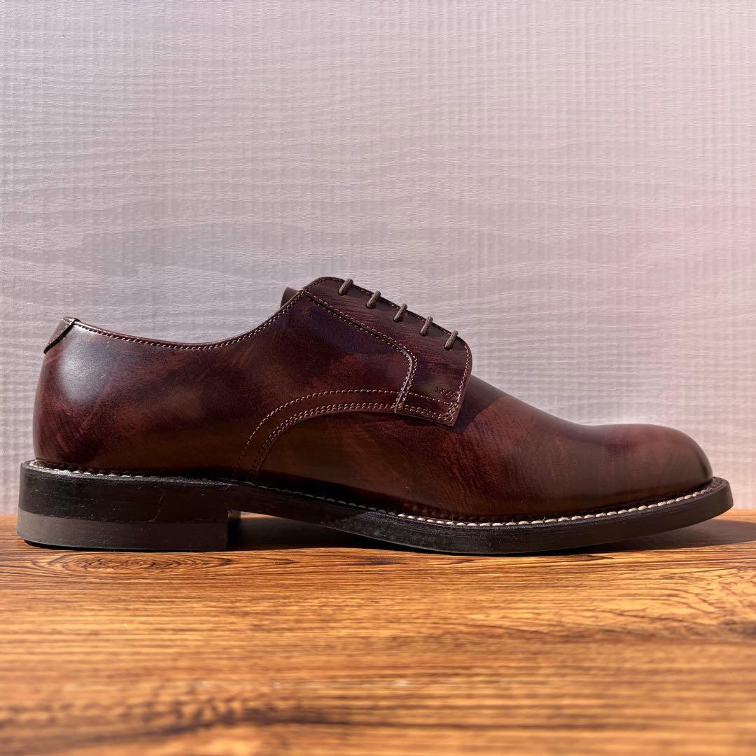 【未使用】REGAL プレーントゥ 25.5cm パティーヌ仕上げ 外羽根 革靴