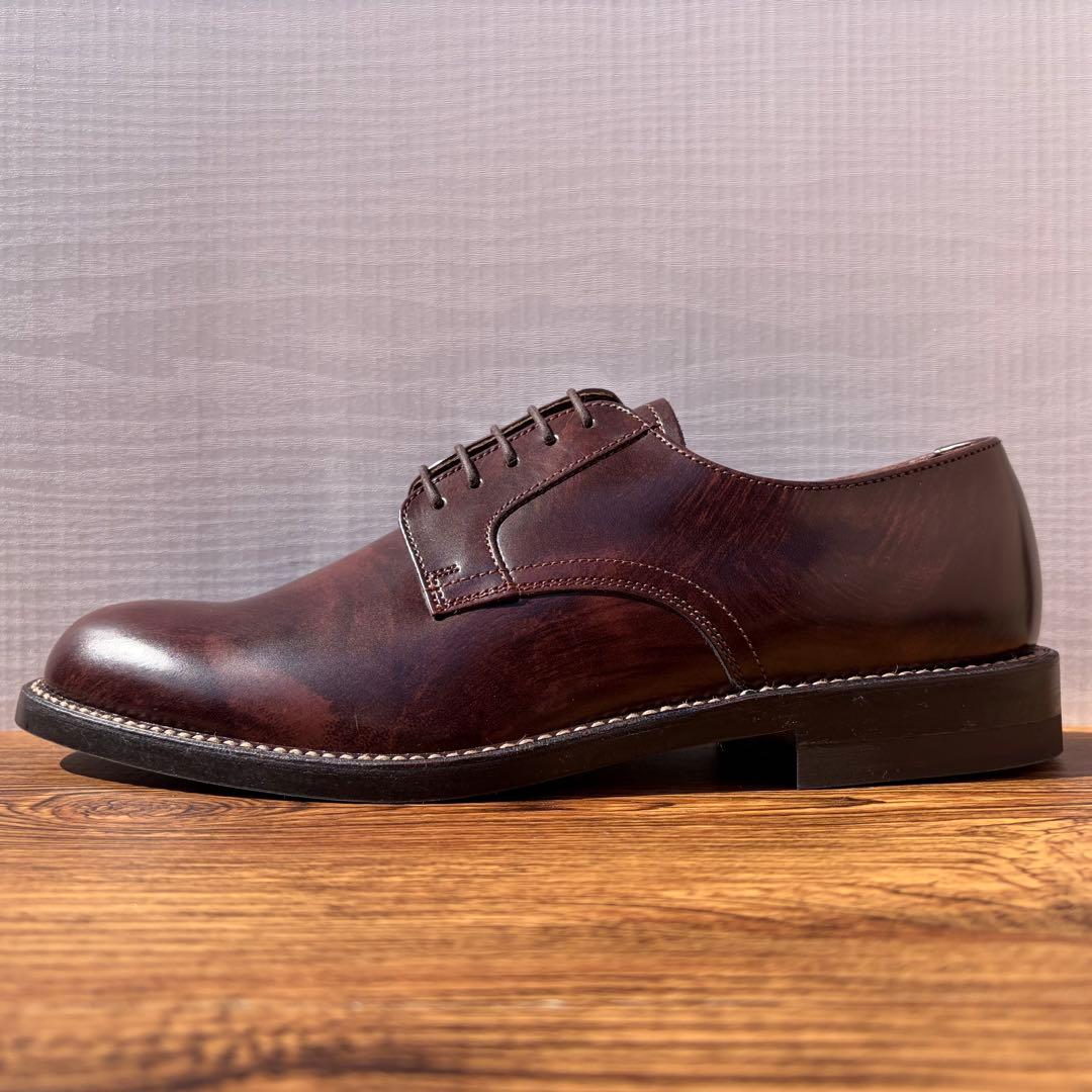 【未使用】REGAL プレーントゥ 25.5cm パティーヌ仕上げ 外羽根 革靴