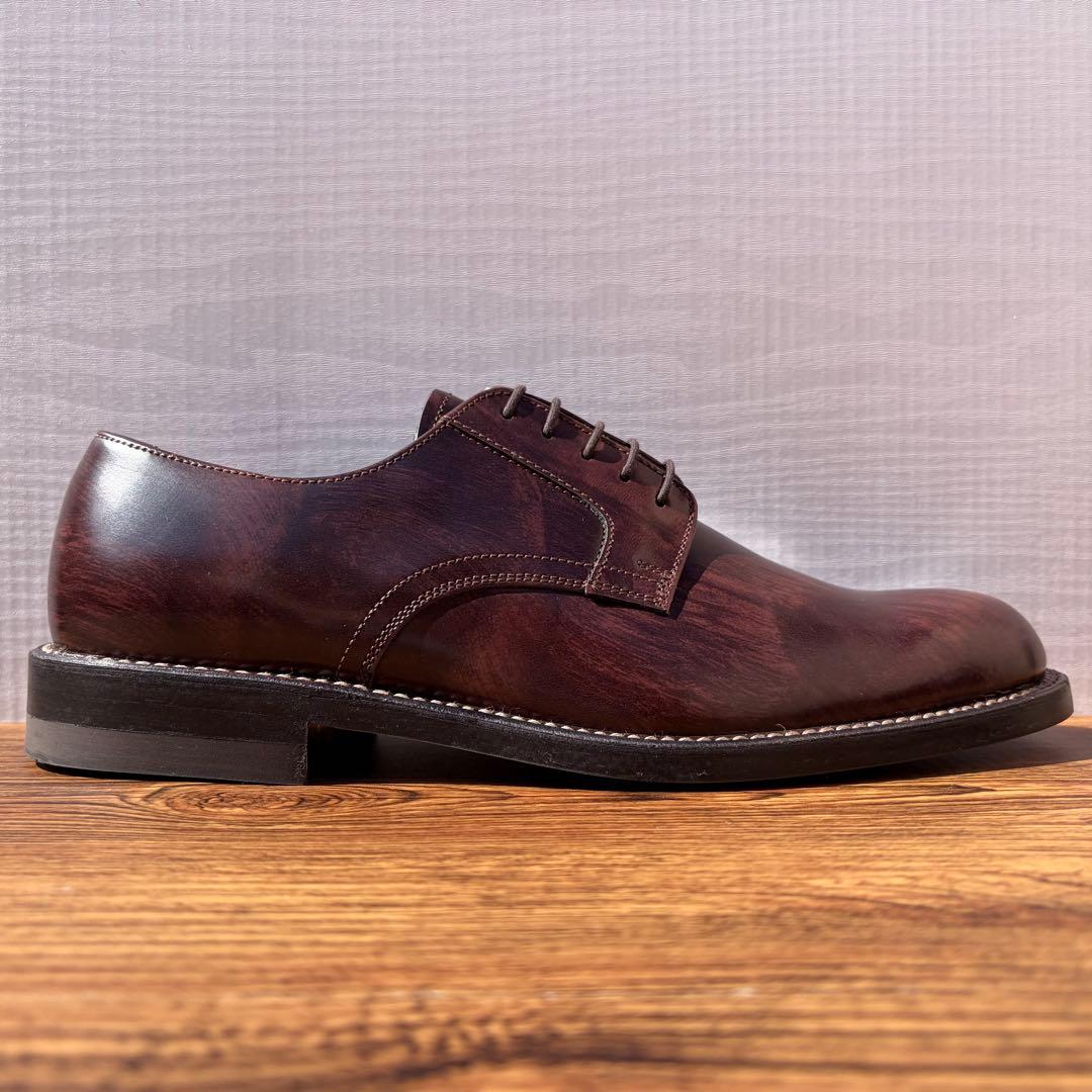 【未使用】REGAL プレーントゥ 25.5cm パティーヌ仕上げ 外羽根 革靴